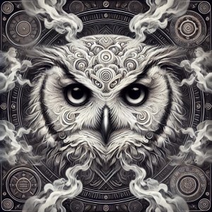 The union of the owl and rapé is based on their ability to reveal the invisible.